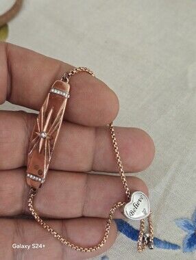 SUPERBE BRACELET BELIVE TON OR AVEC DIAMANTS CONFIANCE AU SEIGNEUR